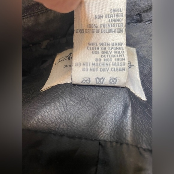 AMERICAN RAG faux leather black crop embroidered artsy jacket s lined Xl - Picture 11 of 15